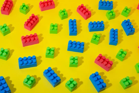 legos on a yellow background