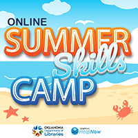 a beach background with the text online summer skills camp over it