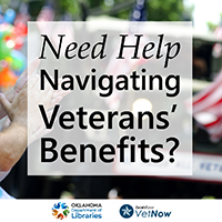 the text need help navigating veterans' benefits over a picture of hands clapping and people in the background