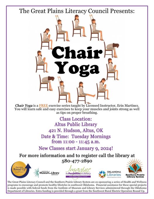 Chair Yoga 6 wks - Starts Mon 8 April 3pm
