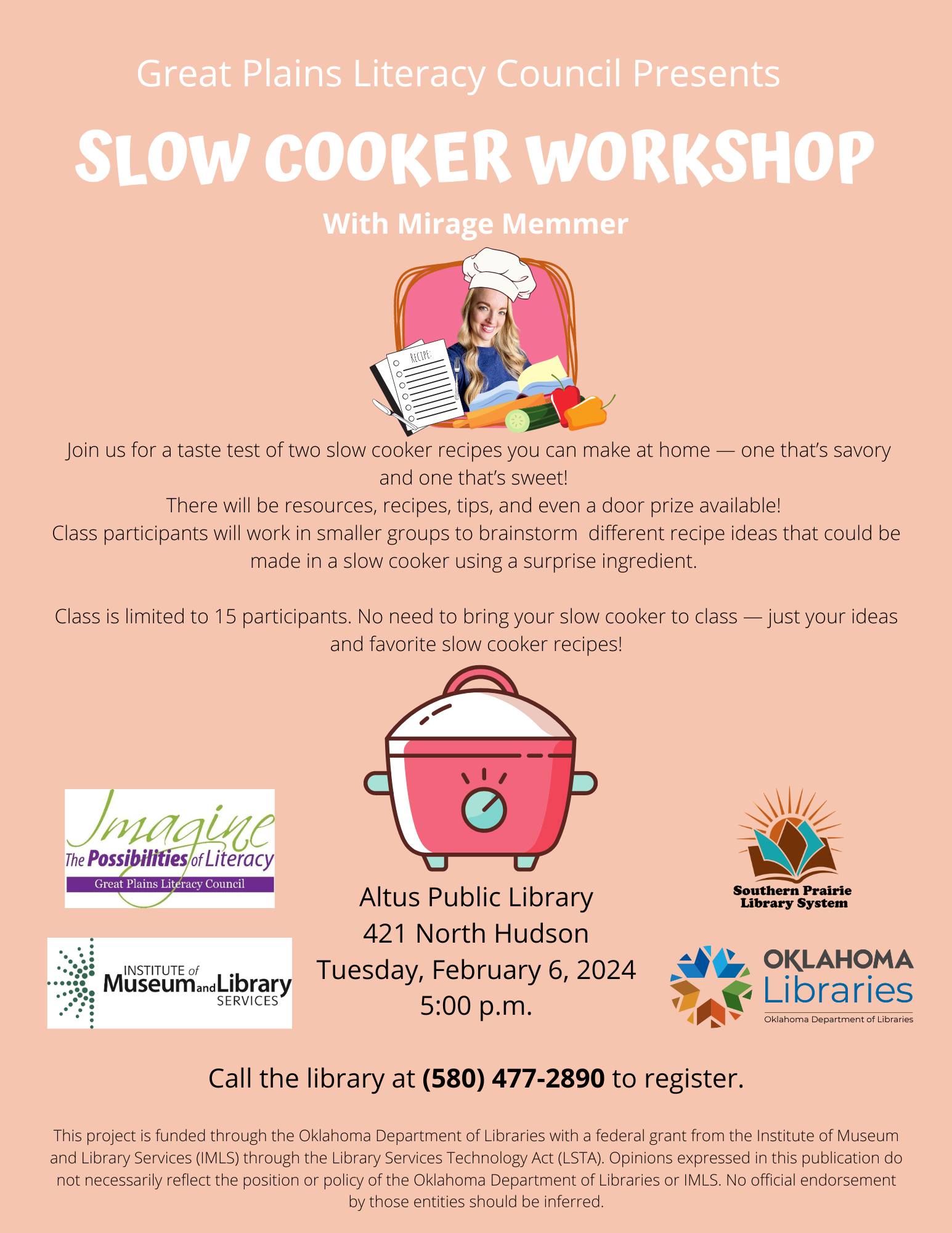 a flyer for a slow cooker workshop
