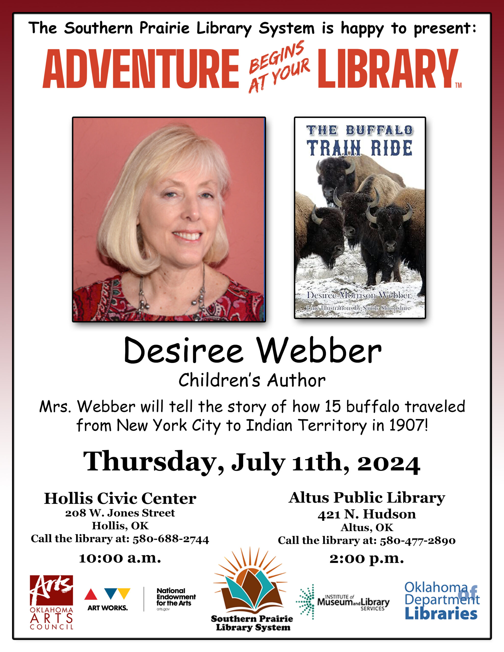 flyer for desiree webber summer reading program